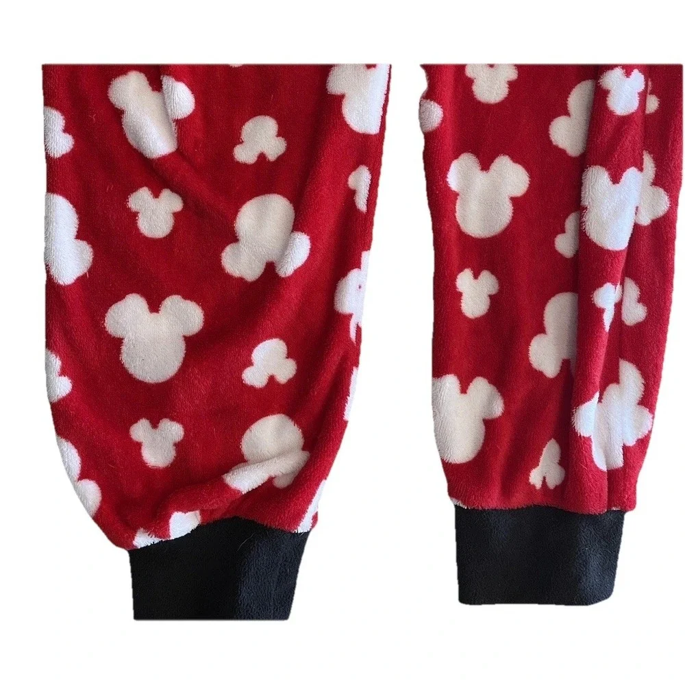 Adult Small Disney‎ Party Park Mickey Minnie Mouse One Piece Pajamas Footed PJ S - Picture 9 of 16